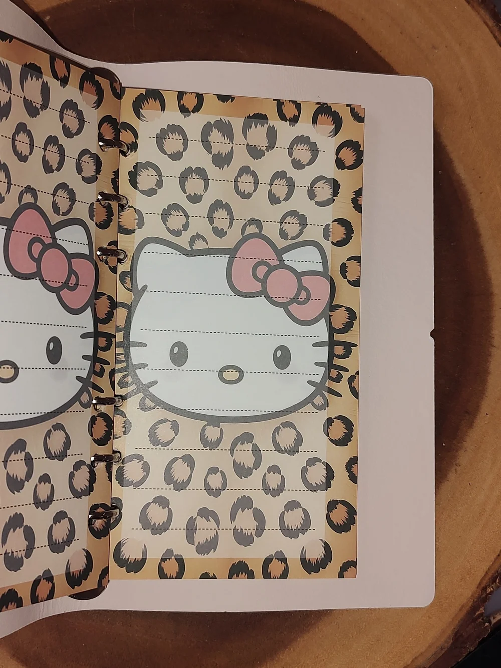 New! A6 Size Hello Kitty Leopard Print Notebook With Matching Paper